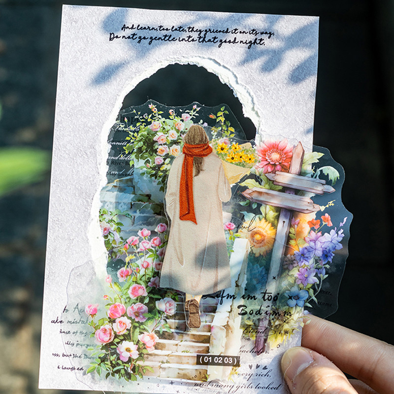 

30Pcs/bag Garden Chapter Series Watercolor Halo Scenography Collage Stickers DIY Handbook