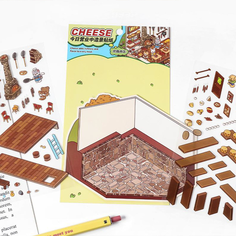 

1Style 12Pcs/bag Kawaii Kids Cute Landscaping Stickers for Kids DIY Entertainment