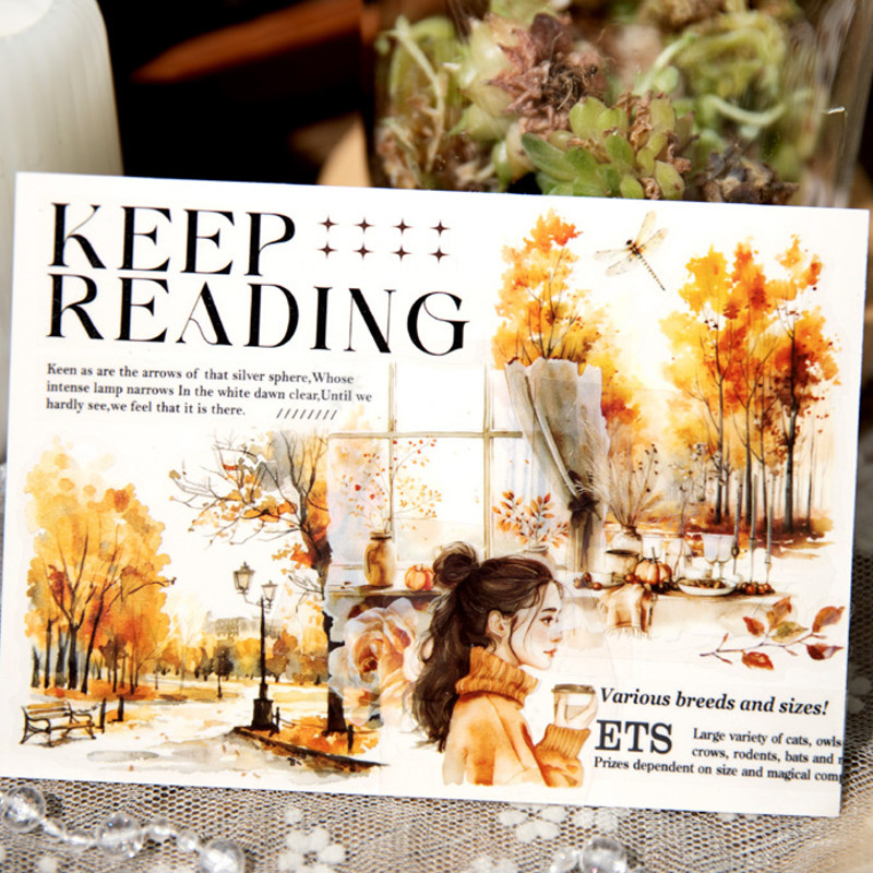 

6Style 6Pcs/bag Living Landscaping Dual Material Stickers Creative Decoration DIY Handbook