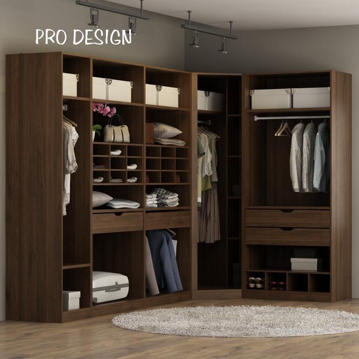 Pro Design Abacus Lemari Modular / Lemari Custom Warna Walnut Gelap