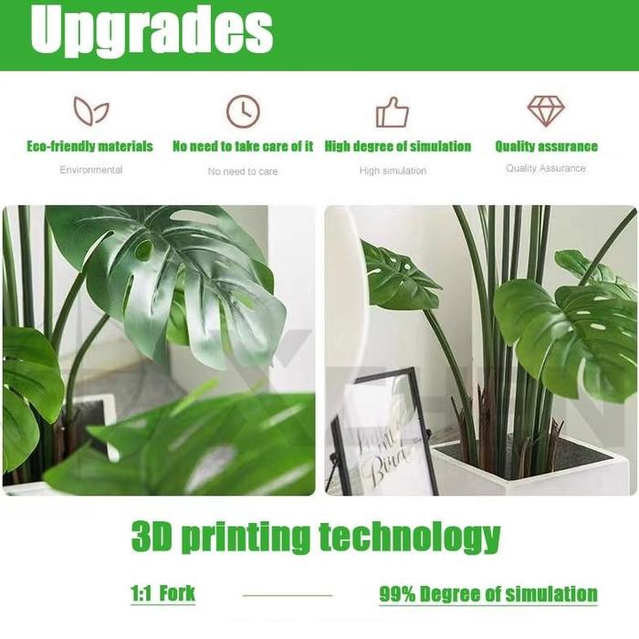 Tanaman hias Artificial DAUN PALEM PLASTIK DAN POT 85CM DAUN PALEM JUMBODAUN ARTIFICIAL DAN PALSU