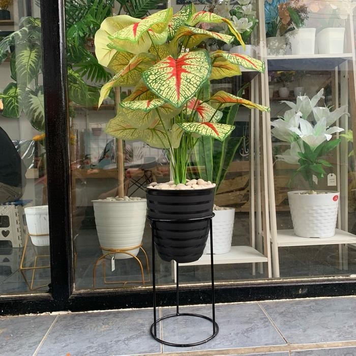 Dekorasi Tanaman Bunga Plastik Artificial Daun Keladi Monstera Aglonema Besar