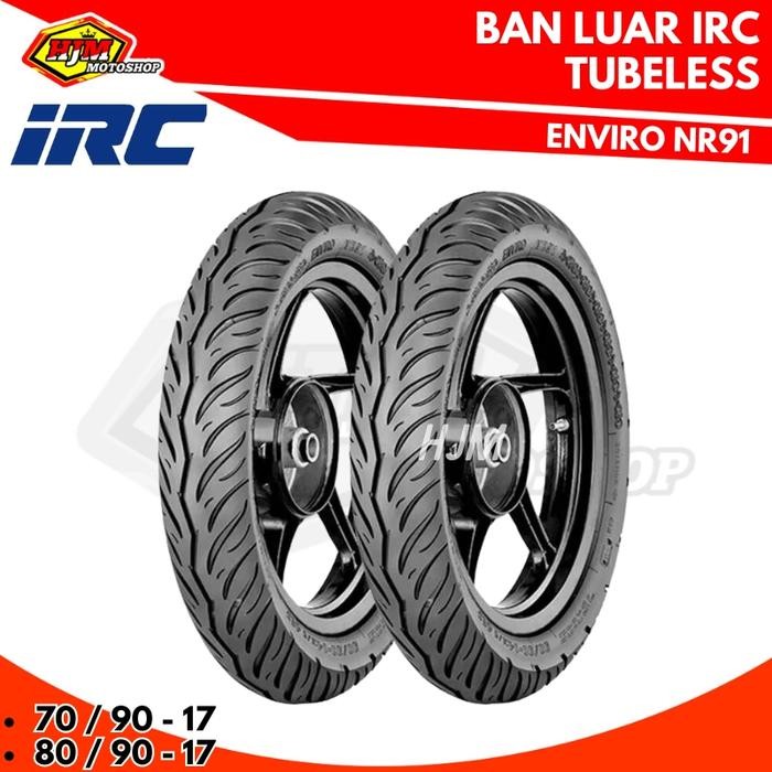 PAKET BAN LUAR IRC TUBELESS RING 17 UKURAN 70/90-17 DAN 80/90-17 SEPASANG DEPAN BELAKANG