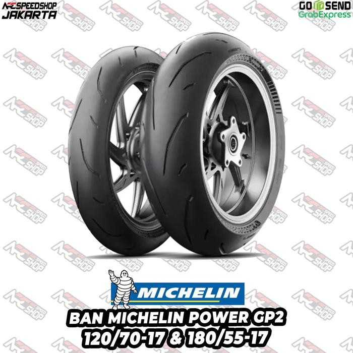 BAN MOTOR MICHELIN POWER GP2 120/70-17 120 70 R17 & 180/55-17 180 55 R17 Ring 17 R17 REAR & FRONT