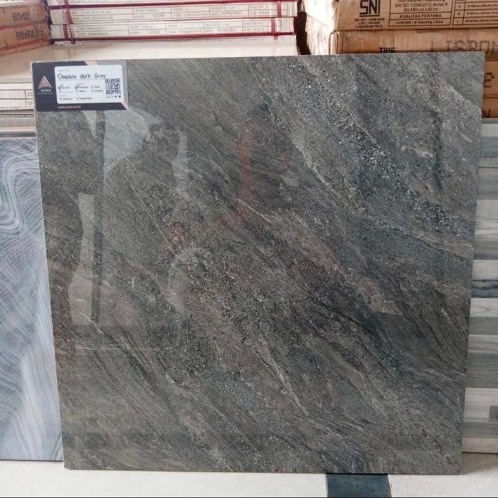Granit Arna 60X60 Omkara Dark Grey Lantai/Dinding Glazedpolish