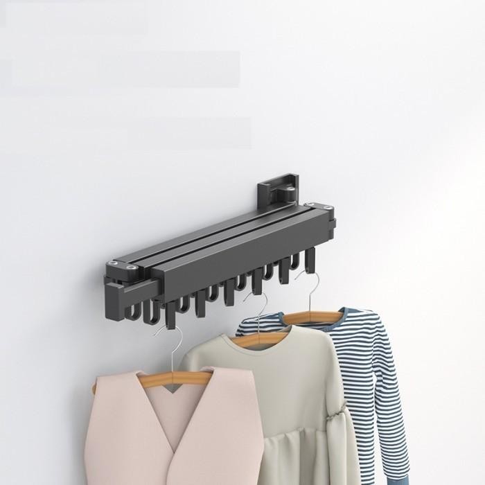 Gantungan Baju Lipat 3 Siku Clothes Hanger Retractable / Gantungan Baju Dinding Lipat Besi / Jemuran