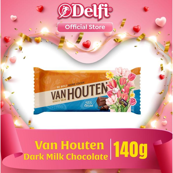 

4ZMI Cokelat Van Houten Dark Milk Chocolate 140 G Valentine'S Day
