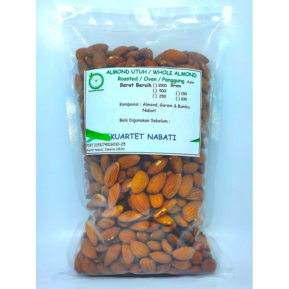 

4ZMI Roasted Almond - Salted - Asin - Size Besar 27-30 - Panggang - 500 Gr