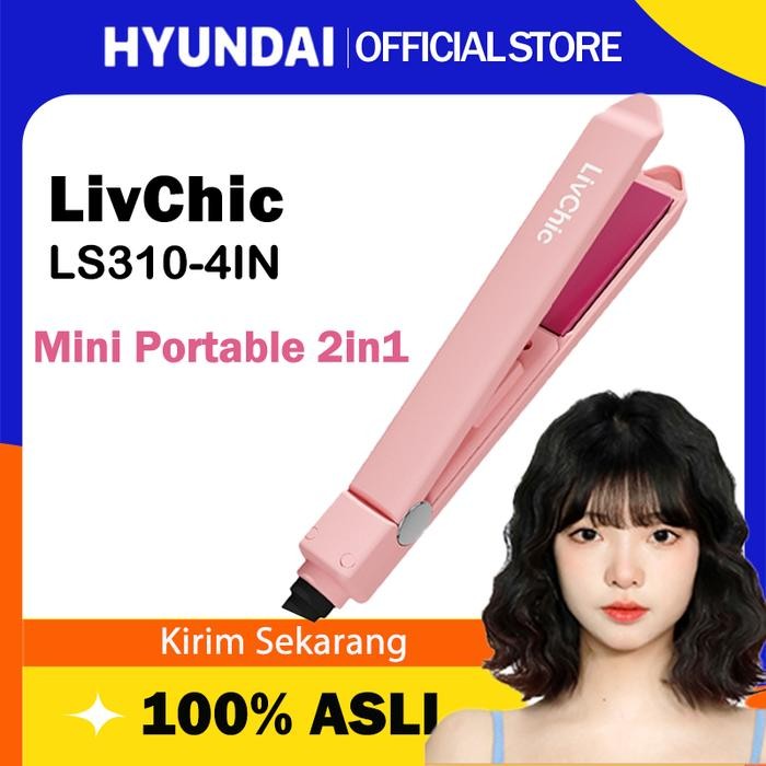 Hyundai X Livchic Rambut Catokan Ls310-4In Mini Portable 2In1 Lurus Ragum Cutee Smoothing Untuk