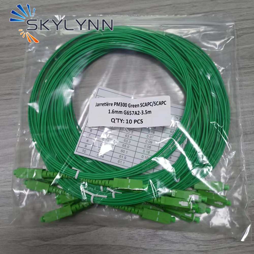 Customized 100 PCS SC/APC-SC/APC Single Mode G657A2 Simplex Core 1.6mm Diameter Fiber Optic Patch Co