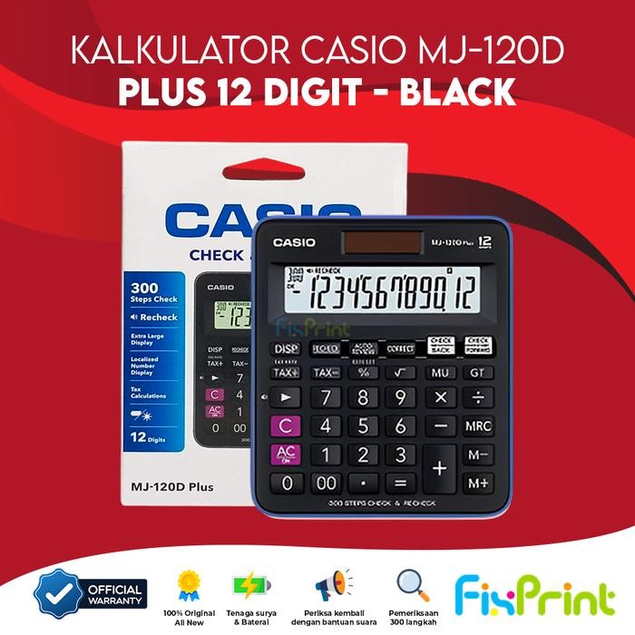 

KALKULATOR CASIO MJ 120D PLUS CHECK CORREC DEKSTOP 12 DIGITS ORIGINAL