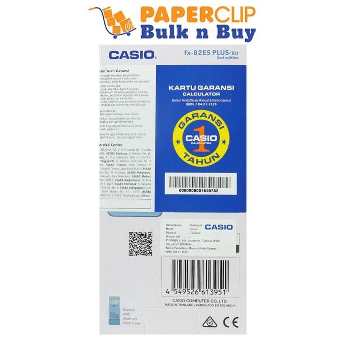 

CALCULATOR CASIO FX-82ES PLUS 2ND EDITION BLUE