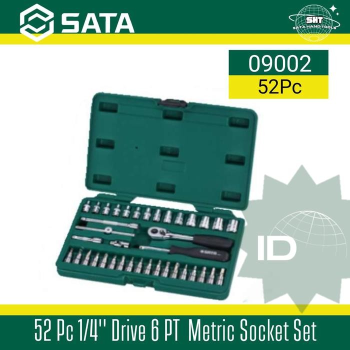 SATA Kunci Socket Set 52Pcs 1/4 Inch (METRIC) 09002