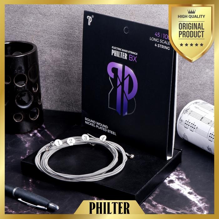 Senar Gitar Bass 4 Dan 5 Senar Philter Bx Original