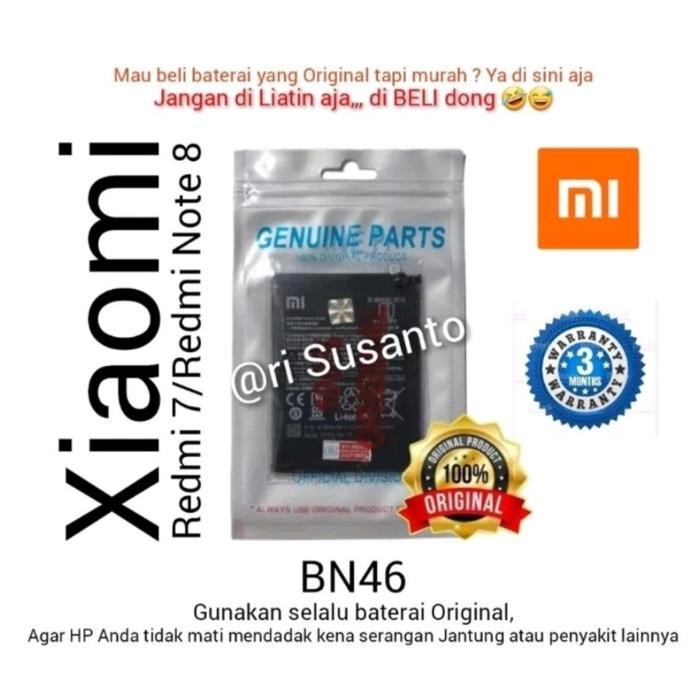 Baterai Xiaomi Redmi 7/Redmi Note 8 BN46 BN-46 Asli (Original 100%)