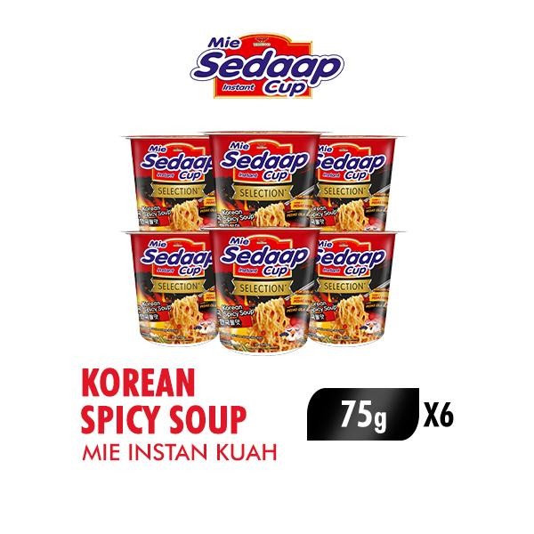 

H48Y Sedaap Mie Instan Cup Korean Spicy Soup 75G X6