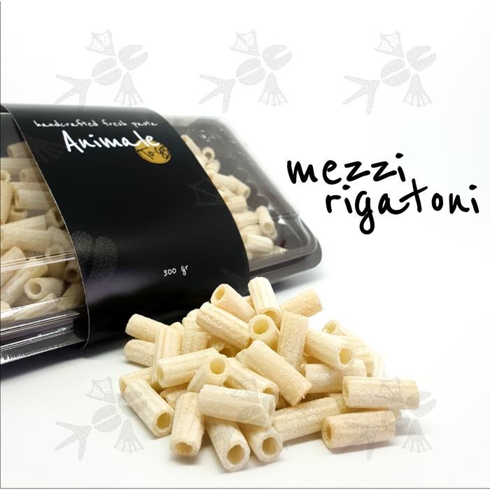 

H48Y Fresh Pasta Mezzi Rigatoni Home Made Semolina 300 Gram