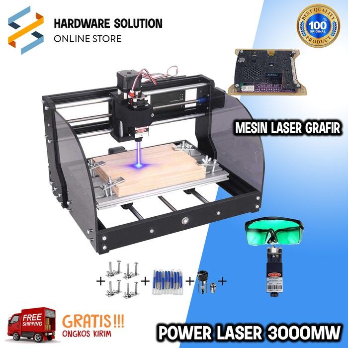 Mesin Laser Grafir Cnc Engraver Router 3D Ukir Kayu Axis Laser 3000Mw