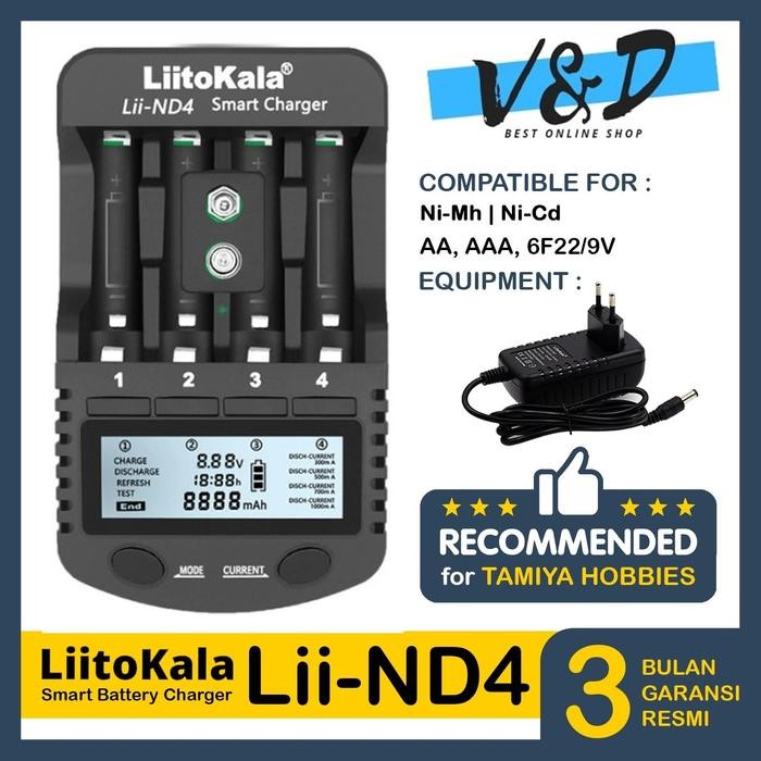 Charger Baterai Liitokala Lii Nd4 / Charger Baterai Aa / Charger Tamiya