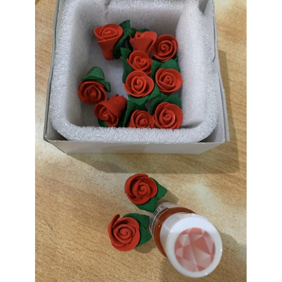 

Gumpaste Rose isi 12 Red Merah / Hiasan cake decoration