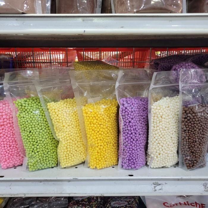 

ELMER Topping Crispearls Crispy Pearl Ball Chocolate White Pink 500 gr