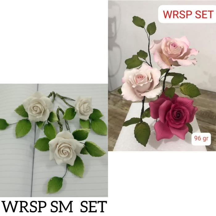 

Gumpaste Edible medium 3 set of roses Flower WRSP SET & small WRSP set