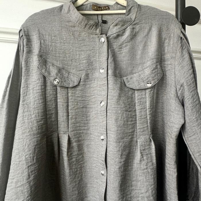 (Allthebest) HIFAFLO Qiyya Blouse Baju Polos Cantik