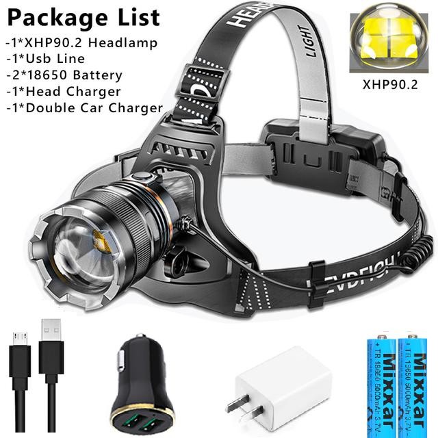 Z40 20000LM LED Headlamp XHP90 Flashlight Headlight Torch Zoom Sensor Headlight 18650 Rechargeable