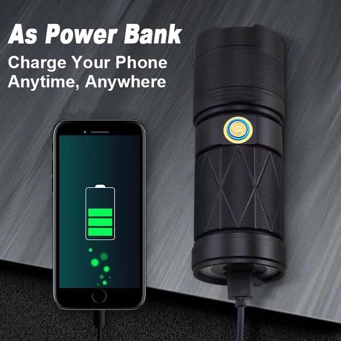 Terbaru Anbolt G48 Senter LED Super Terang 100000 lm original Anti air USB C Senter Mini Cas Tahan