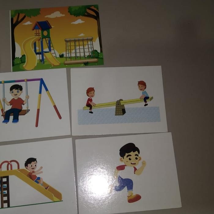 (Allthebest) kartu pemahaman kata kerja anak terapi wicara anak.