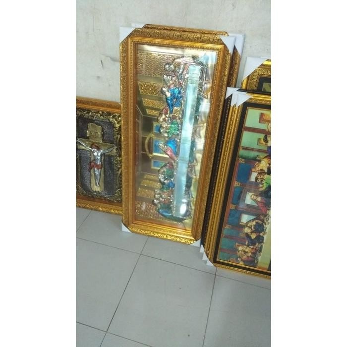 (Allthebest) Bingkai Hiasan kristen Perjamuan Kudus Foil Nimbul / Lukisan Perjamuan Kudus Nimbul