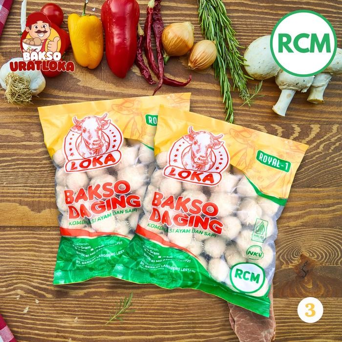 

BAKSO RCM +BUMBU BASAH/BUMBU KERING/TANPA BUMBU ISI 50 BUTIR BERAT 600GR BAKSO DAGING FROZEN FOOD