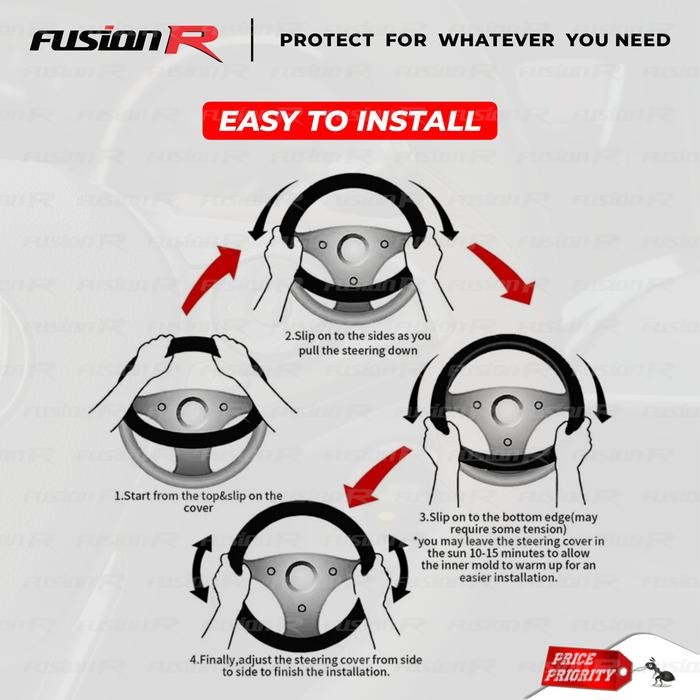 Cover Stir Mobil / Sarung Stir FUSION R Classic Signature UNIVERSAL