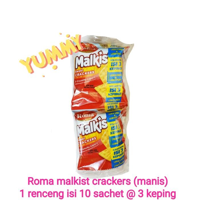 

ROMA MALKIST CRACKERS SACHET ISI 10 BKS MANIS