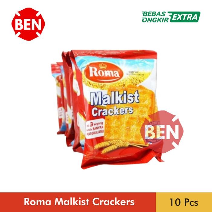 

ROMA MALKIST CRACKERS 1 RENCENG 10 SACHET PCS MALKIS MERAH GULA MANIS