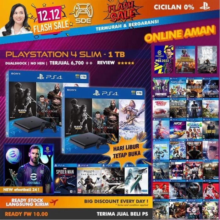 Sony Ps4 Slim 1 Tb Ori Dan Bergaransi/Playstation/Ps 4 Bukan Slim/Pro Game
