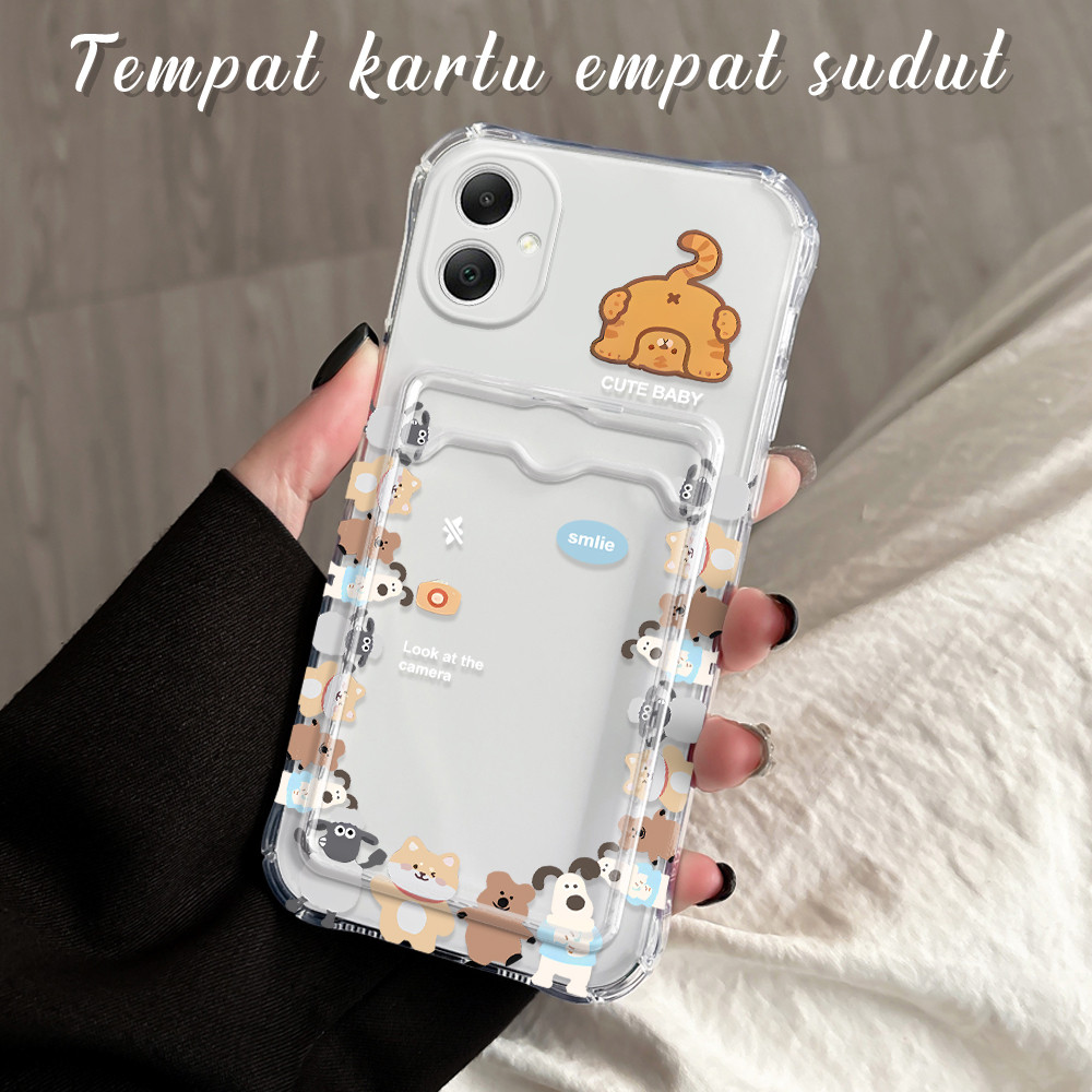 Casing Hp Untuk Compitable With Samsung Galaxy A05 Anti Jatuh Tempat Kartu Soft Cassing Card Holder 