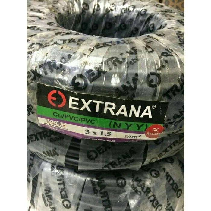 Extrana Nyy 3X1,5Mm (Hitam Tembaga Kawat) Nyy 3 X 1,5 Mm