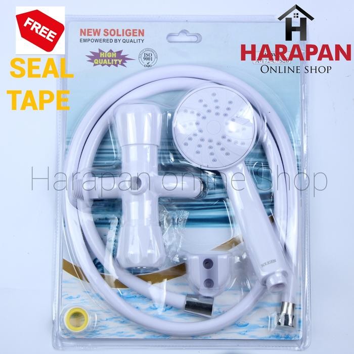Onda Hansgrohe - Hand Shower Mandi Set Pvc + Kran Cabang 172+S26 Plastik Putih