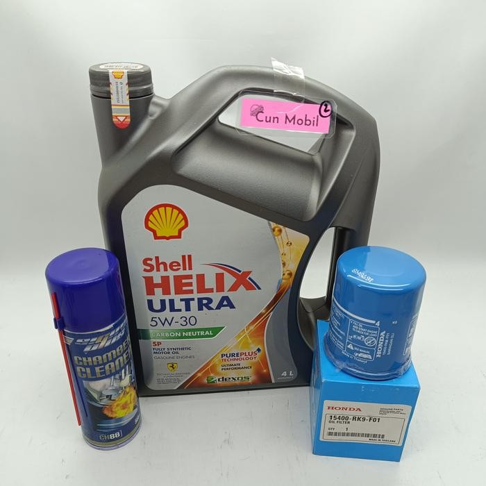 Paket Oli Mesin Shell Hx8+Filter Oli+Cleaner Sigma Jazz, Mobilio,Freed