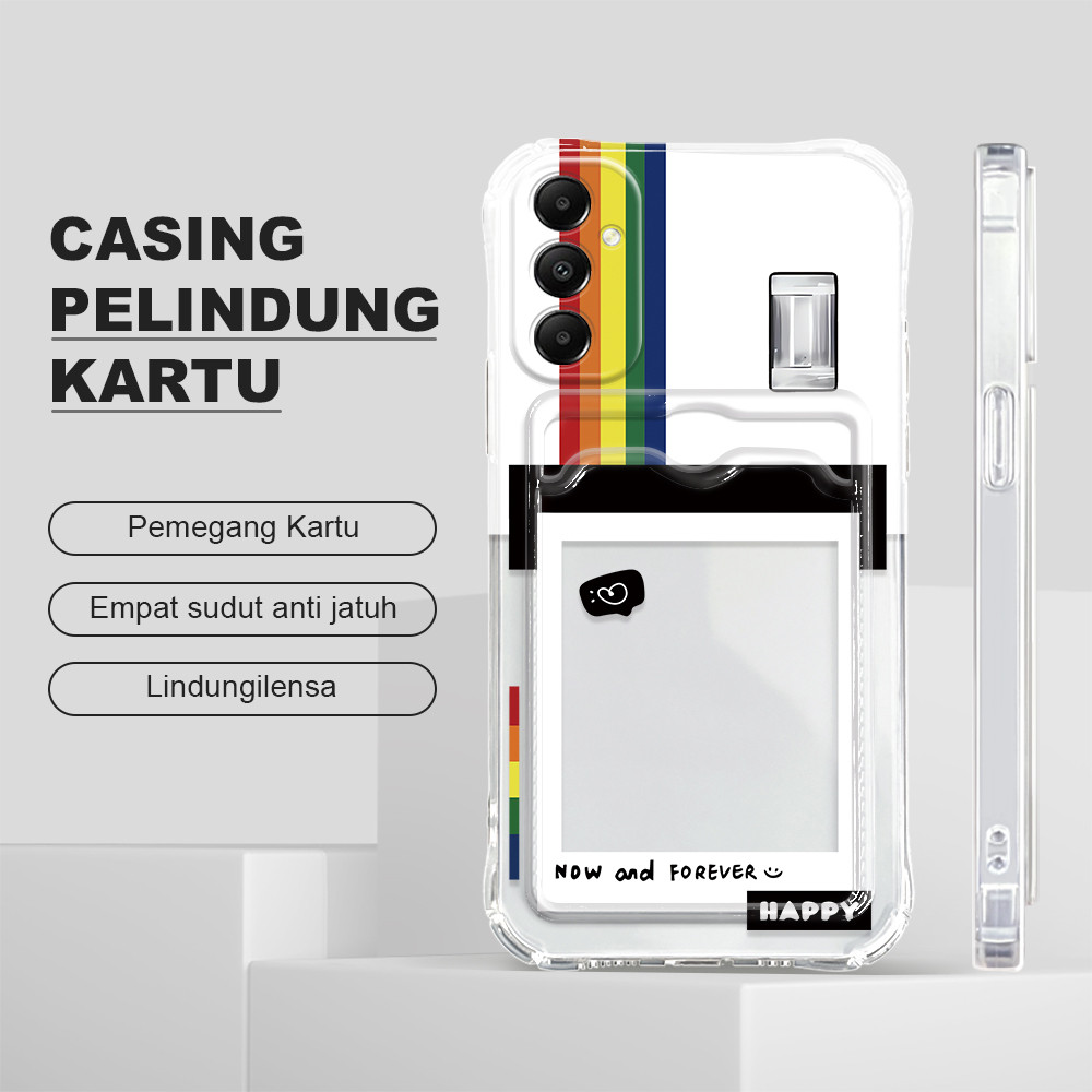 Casing Hp Untuk Compitable With Samsung Galaxy A05S Tempat Kartu Soft Cover Cassing Happy 1008 KB Ke