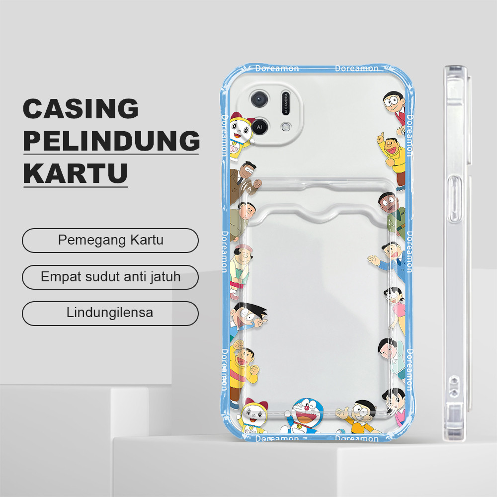 Casing Hp Untuk OPPO A16K A16E Tempat Kartu Soft Cover Cassing Doraemon 1009 KB Kesing Softcase Phon