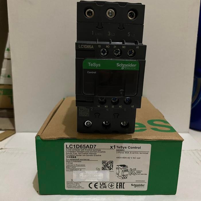 Kontaktor Contactor Schneider Lc1D65Ad7 42V