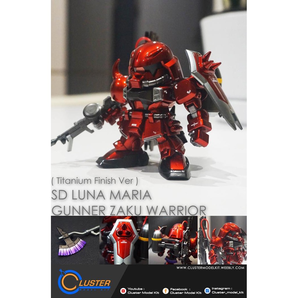 SD Luna Maria's Gunner Zaku Warrior Titanium Finish ( Full Painted )