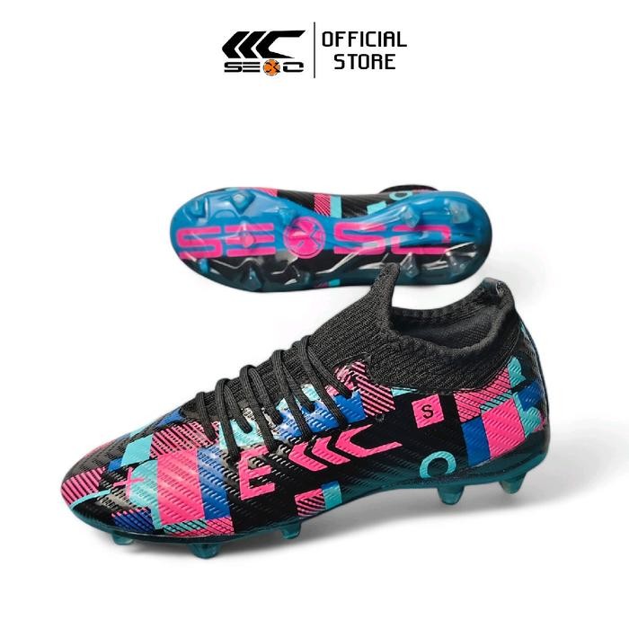 Lotto Sproty - Sepatu Bola Graffito Fg Junior Black/Pink Boots - Sepatu Bola Anak