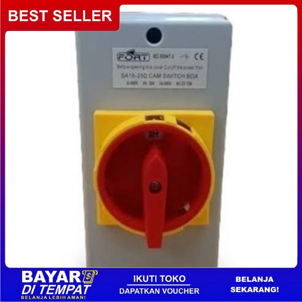 FREE ONGKIR FORT CAM SWITCH 3PHASE 380VAC 25A SA253D SELECTOR ON-OFF WITH BOX BISA COD