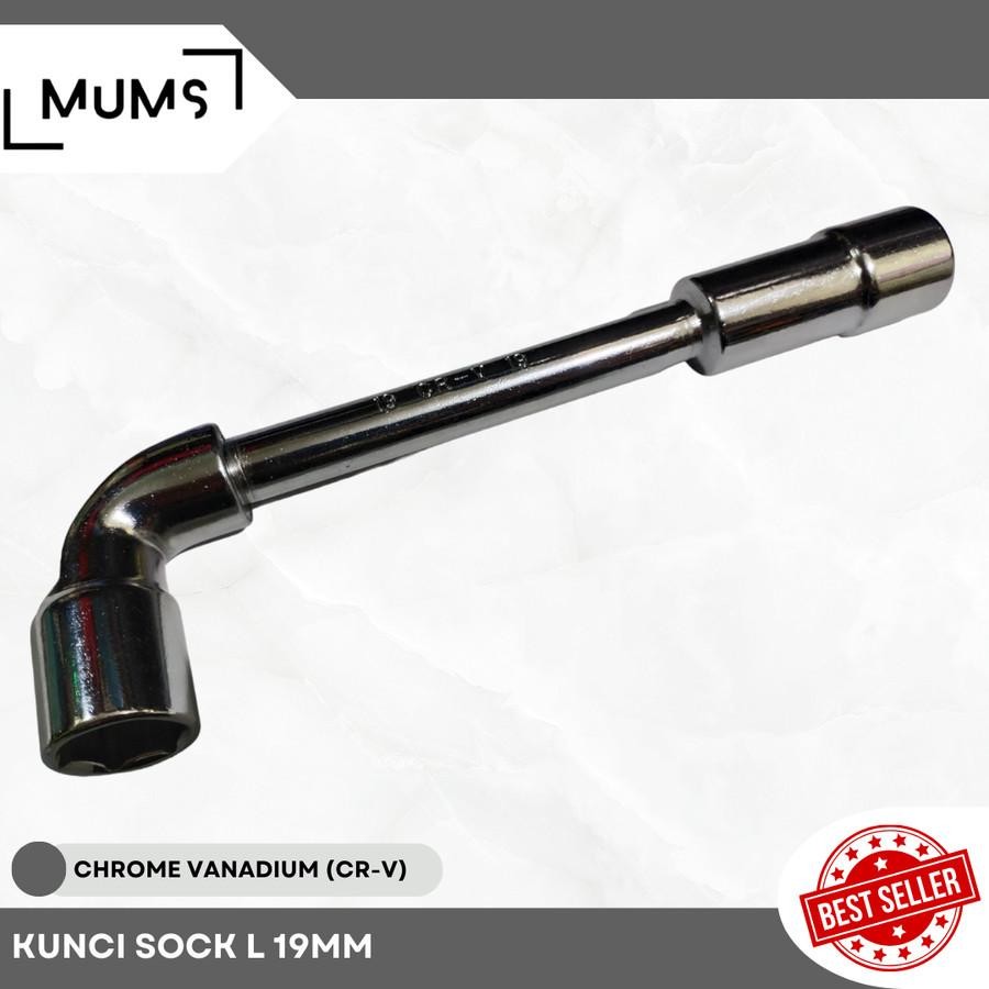 ANK NIAGA22 -GROSIR TERMURAH Kunci Sock L Double Sok Key 2 Way 19 mm - Kunci Sok Shock DR 1/2" 6PT C
