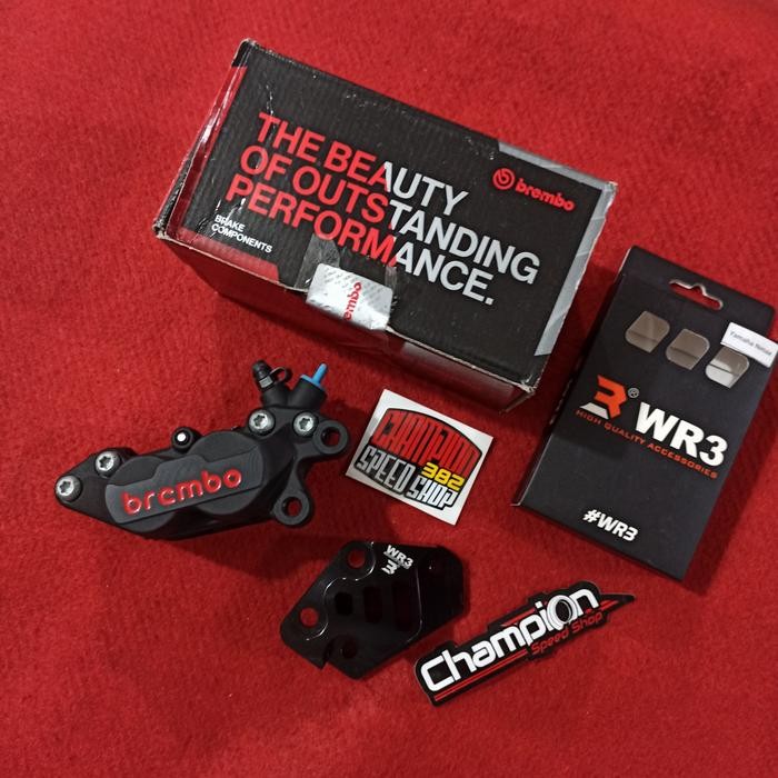 Paket Cket Kaliper Depan Brembo Wr3 Black 4 Piston P4 New Nmax 2020