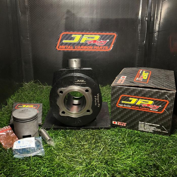 Jp Racing Blok Vespa Px 3 Ports Full Carbon Jp Racing Piston Carbon