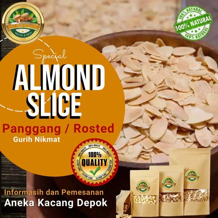 

Kacang Almond Slice Panggang/Almond iris/almond Slice Roasted 1KG